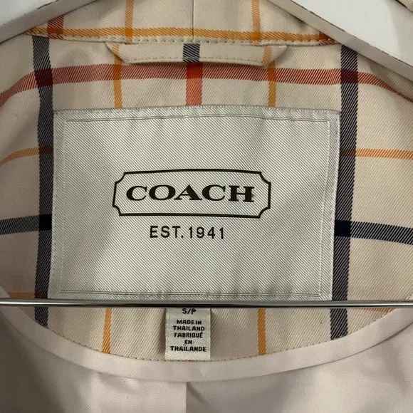 Coach Tattersall Plaid Trench Coat Size Small - Picture 3 of 7